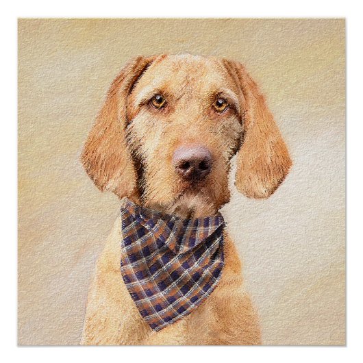 Wirehaered Vizsla-schildering - Cute Original Dog Perfect Poster (Voorkant)