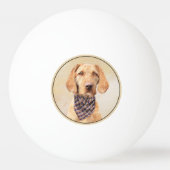 Wirehaered Vizsla-schildering - Cute Original Dog Pingpongbal (Achterkant)