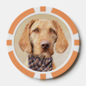 Wirehaered Vizsla-schildering - Cute Original Dog Poker Chips (Voorkant)