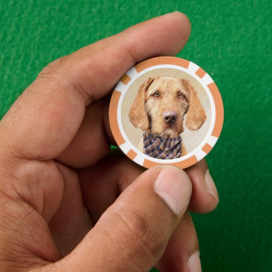 Wirehaered Vizsla-schildering - Cute Original Dog Poker Chips (Hand)