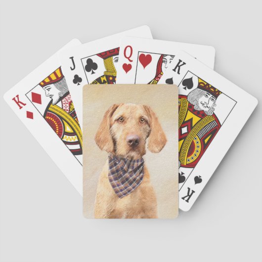 Wirehaered Vizsla-schildering - Cute Original Dog Pokerkaarten (Achterkant)