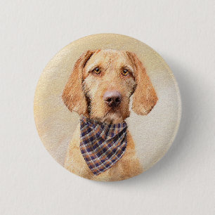 Wirehaered Vizsla-schildering - Cute Original Dog  Ronde Button 5,7 Cm