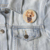 Wirehaered Vizsla-schildering - Cute Original Dog Ronde Button 5,7 Cm (In situ)