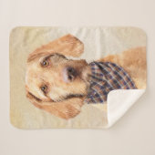 Wirehaered Vizsla-schildering - Cute Original Dog  Sherpa Deken (Voorkant (horizontaal))