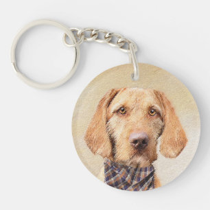Wirehaered Vizsla-schildering - Cute Original Dog Sleutelhanger