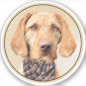 Wirehaered Vizsla-schildering - Cute Original Dog  Sticker (Voorkant)