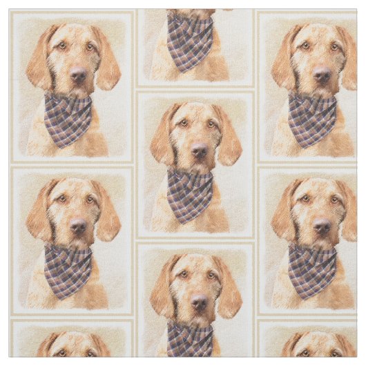 Wirehaered Vizsla-schildering - Cute Original Dog Stof (Swatch)