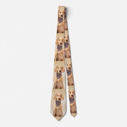 Wirehaered Vizsla-schildering - Cute Original Dog Stropdas (Voorkant)