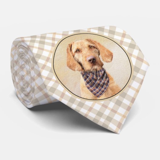 Wirehaered Vizsla-schildering - Cute Original Dog  Stropdas (Opgerold)