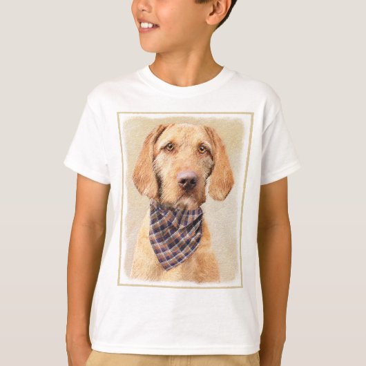 Wirehaered Vizsla-schildering - Cute Original Dog T-shirt (Voorkant)