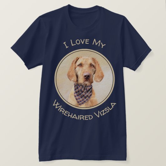 Wirehaered Vizsla-schildering - Cute Original Dog  T-shirt (Design voorkant)