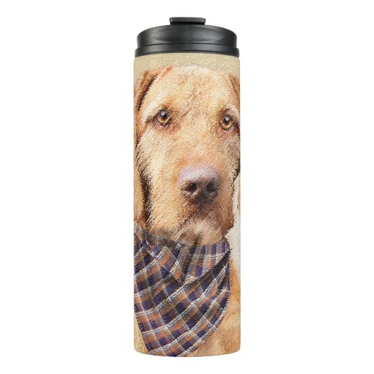 Wirehaered Vizsla-schildering - Cute Original Dog Thermosbeker (Voorkant)