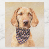 Wirehaered Vizsla-schildering - Cute Original Dog  Wijn Etiket (Enkel label)