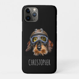 Wirehair Dachshund Dog met Helmet Case-Mate iPhone Case