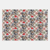 Wirehair Dachshund Dog Red Plaid Christmas Inpakpapier Vel (Voorkant 2)
