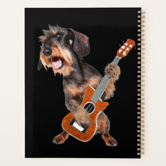 Wirehair Dachshund-gitaarbouwer Planner (Achterkant)