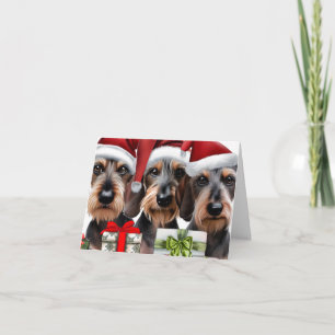 Wirehair Dachshund Kerst Kaart