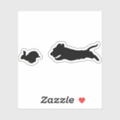 Wirehair Dachshund & Konijn Sticker (Vel)