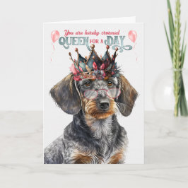 Wirehair Dachshund Koningin voor Dag Grappige Verj Kaart