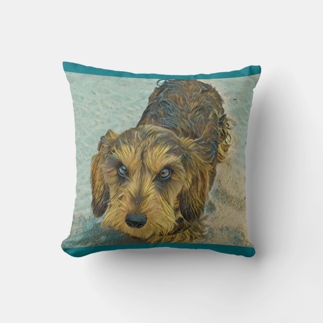 wirehair dachshund kussen (Voorkant)