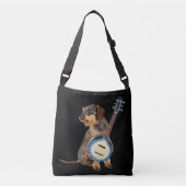Wirehair Dachshund Plays Banjo Crossbody Tas (Voorkant)