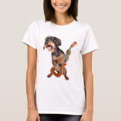 Wirehair Dachshund-speelgitaar T-Shirt (Voorkant)