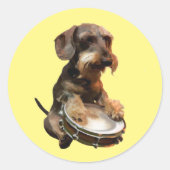 Wirehair Dachshund-speldrums Ronde Sticker (Voorkant)