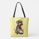 Wirehair Dachshund-speldrums Tote Bag (Achterkant)
