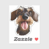 Wirehair Dachshund Sticker (Vel)