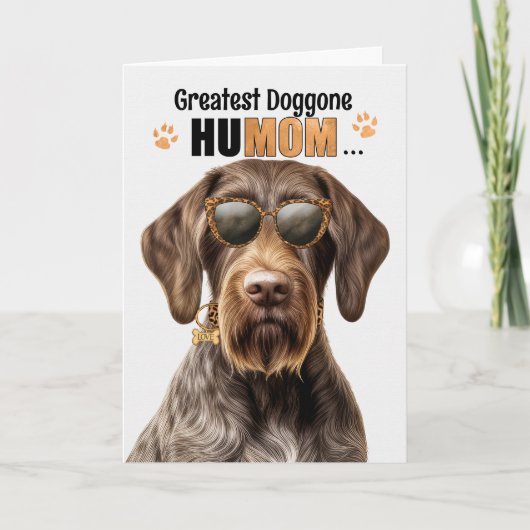 Wirehair Pointer Dog Best HuMOM Ever Moederdag Feestdagen Kaart (Voorkant)