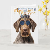 Wirehair Pointer Hondenkoning voor Dag Grappige Ve Kaart (Gele Bloem)