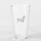 Wirehaire Dachshund Bohemian Floral Silhouette Glas (Achterkant)