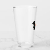 Wirehaire Dachshund Bohemian Floral Silhouette Glas (Rechts)