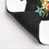 Wirehaire Dachshund Bohemian Floral Silhouette Muismat (Hoek)