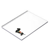Wirehaire Dachshund Bohemian Floral Silhouette Notitieboek (Linkerzijde)