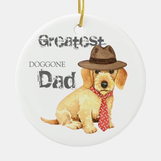 Wirehaire Dachshund Dad Keramisch Ornament (Voorkant)