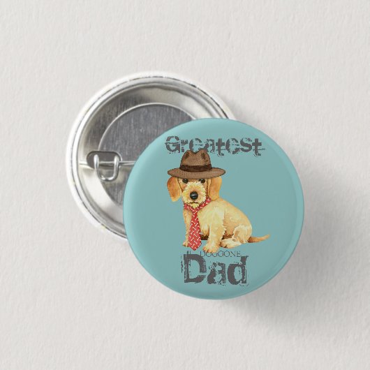 Wirehaire Dachshund Dad Ronde Button 3,2 Cm (Voorkant /achterkant)