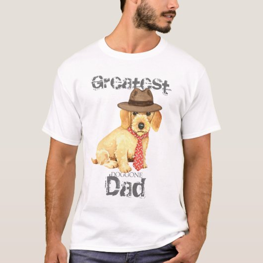 Wirehaire Dachshund Dad T-shirt (Voorkant)