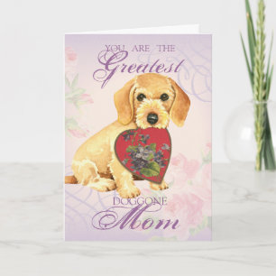 Wirehaire Dachshund Heart mama Kaart