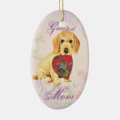 Wirehaire Dachshund Heart mama Keramisch Ornament (Rechts)