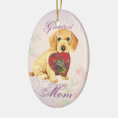 Wirehaire Dachshund Heart mama Keramisch Ornament (Links)