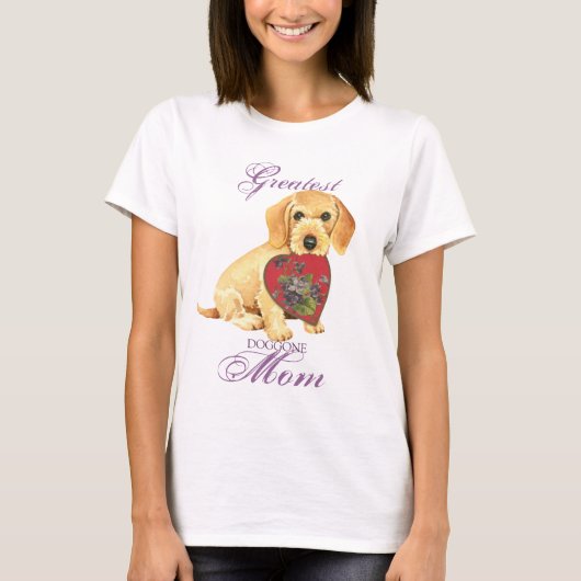 Wirehaire Dachshund Heart mama T-shirt (Voorkant)