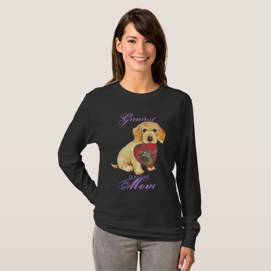 Wirehaire Dachshund Heart mama T-shirt (Voorkant volledig)