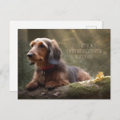 Wirehaire Dachshund in Forest Briefkaart (Voorkant / Achterkant)