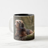 Wirehaire Dachshund in Forest Two-Tone Coffee Mok (Voorkant links)
