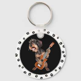 Wirehaire Dachshund-Sleutelhanger voor het afspele Sleutelhanger
