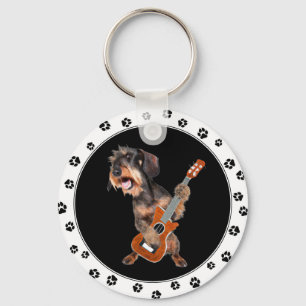 Wirehaire Dachshund-Sleutelhanger voor het afspele Sleutelhanger