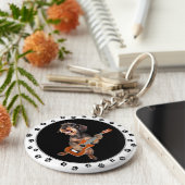 Wirehaire Dachshund-Sleutelhanger voor het afspele Sleutelhanger (Zijkant)