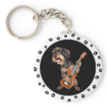 Wirehaire Dachshund-Sleutelhanger voor het afspele