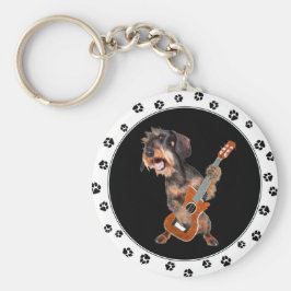 Wirehaire Dachshund-Sleutelhanger voor het afspele Sleutelhanger